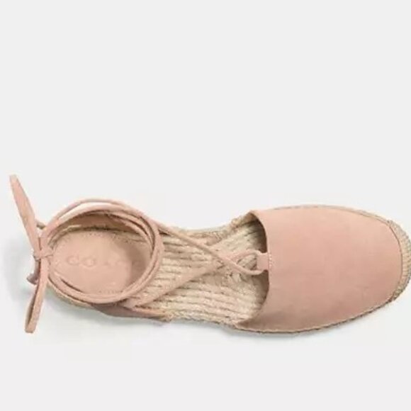 NWT COACH Rita Beechwood Suede Tan Espadrille Lace Up Closed Toe Sandals Size 9M - Picture 3 of 5